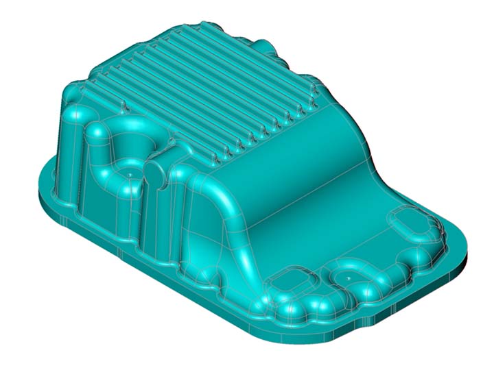 Computer model of transmission pan